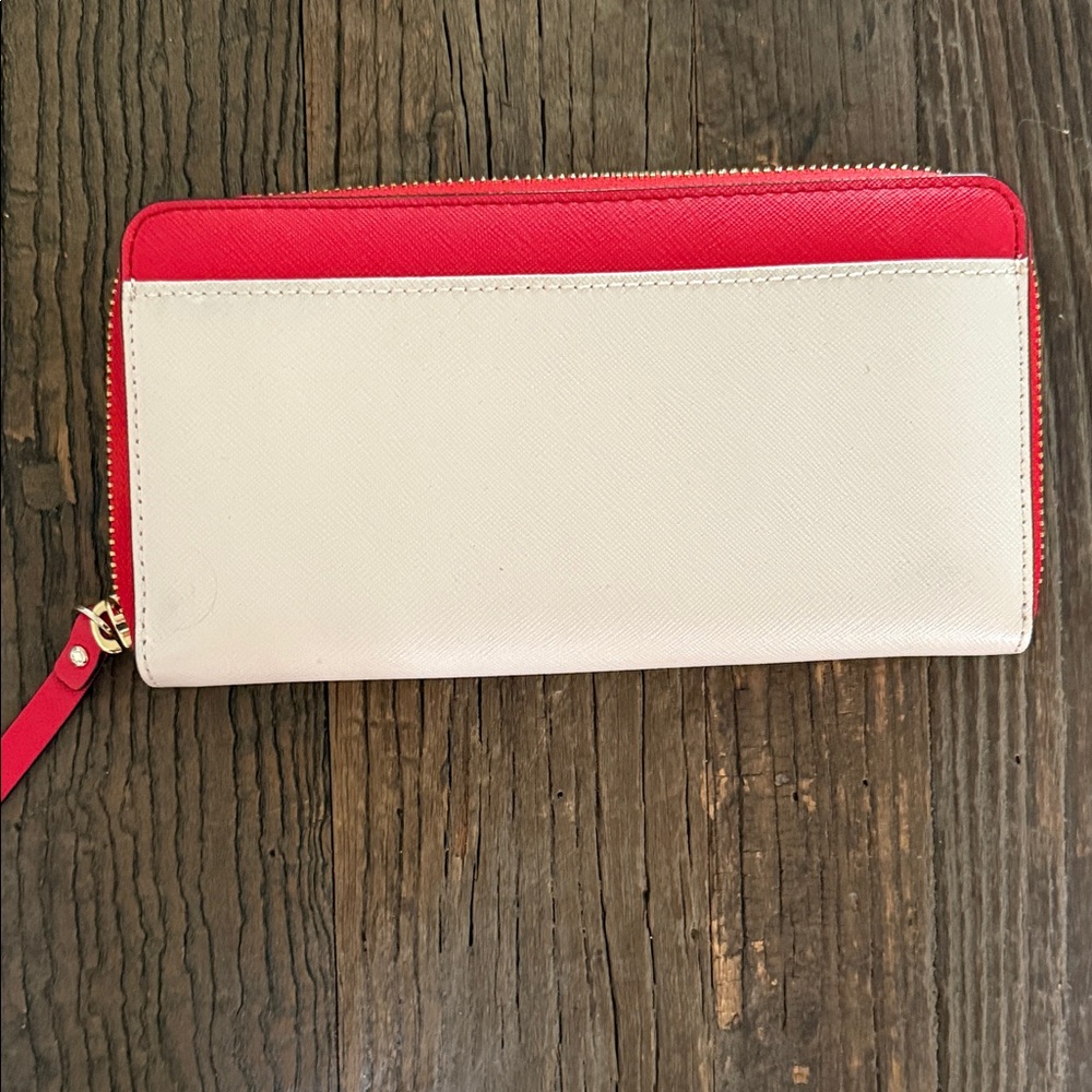 Kate Spade Vibrant Red and Bone/off White Wallet - Picture 2 of 4
